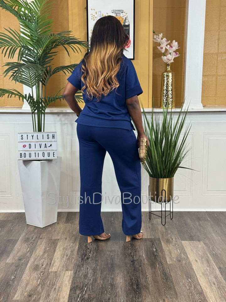Polished Ease Half Zip Set Up to 3XL (Lt Navy)