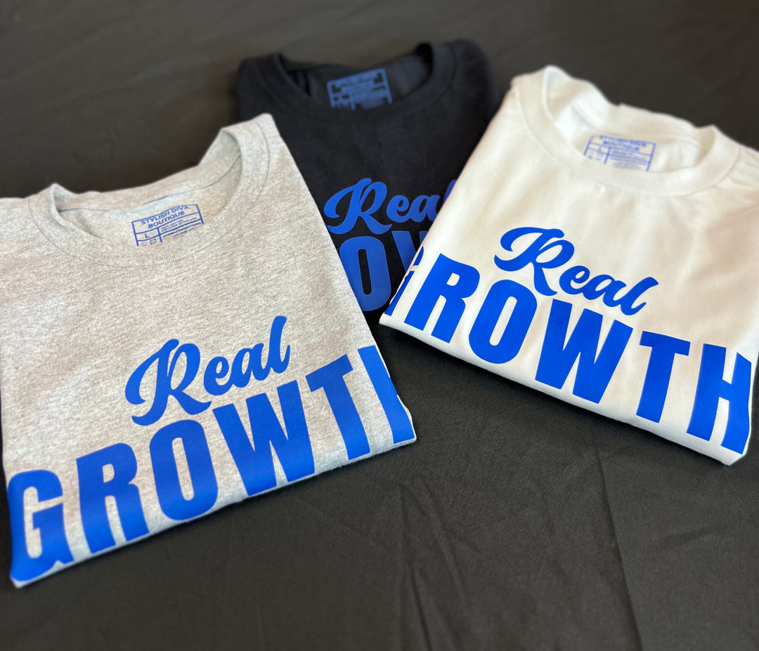 Real Growth T-Shirt (Royal Blue Print)