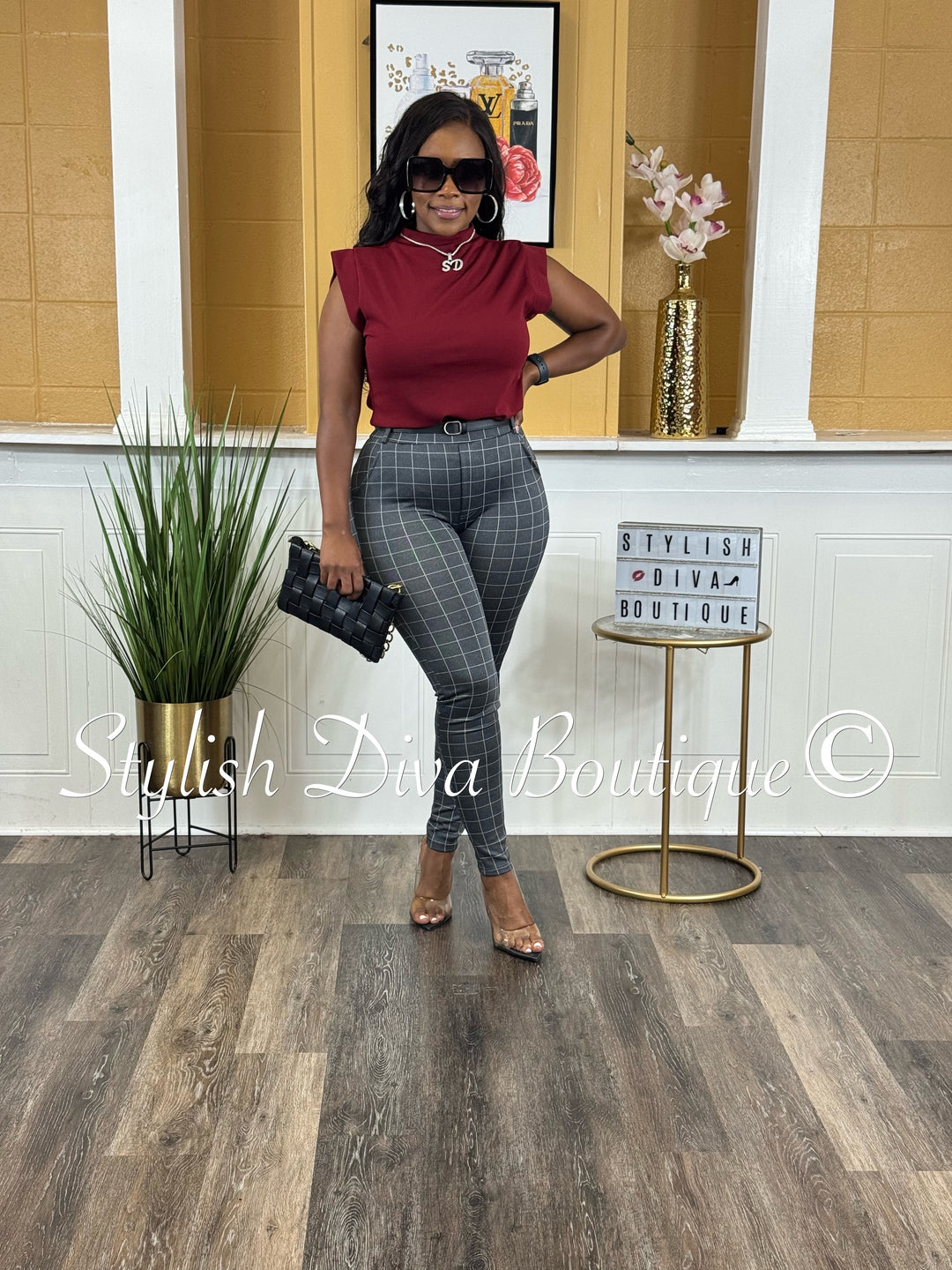 Eden Sleeveless Top - Burgundy