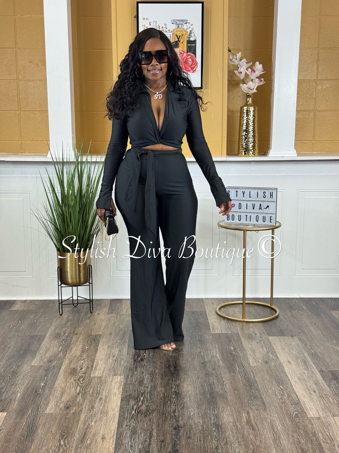 Desi 2pc Flare Set (Black)