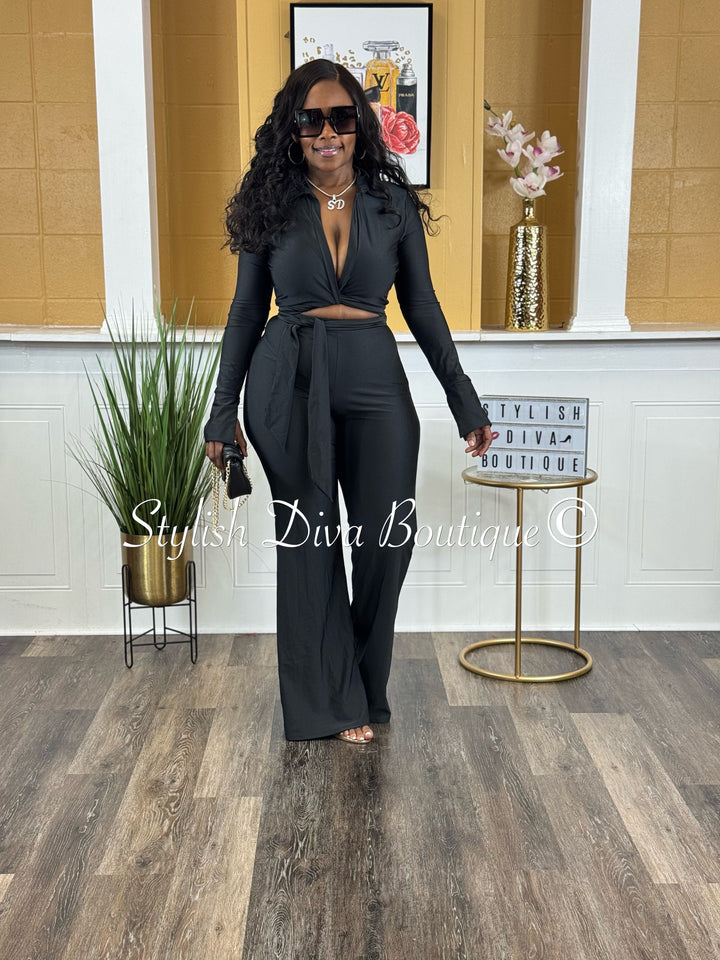 Desi 2pc Flare Set (Black)