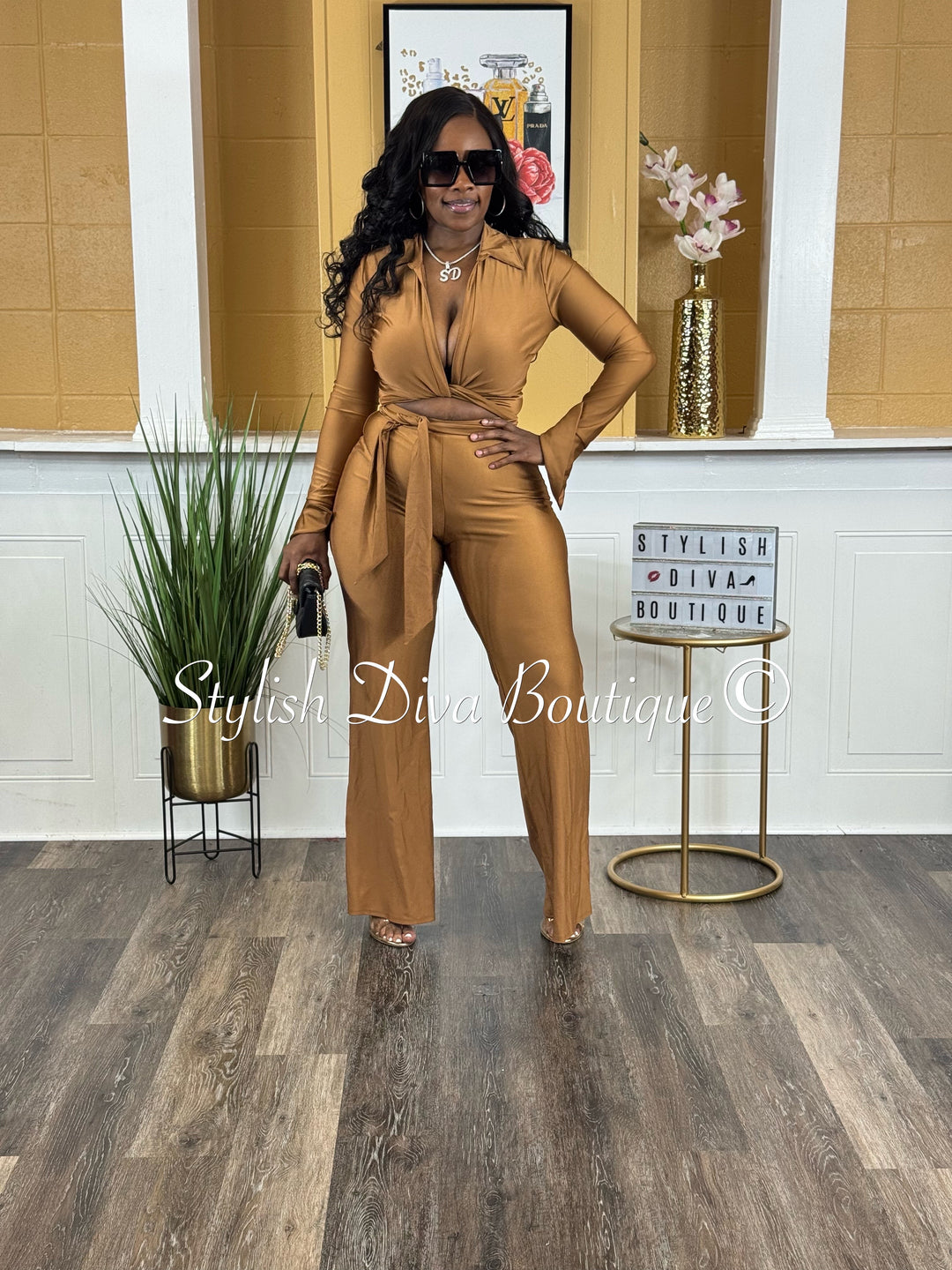 Desi 2pc Flare Set (Bronze Brown)