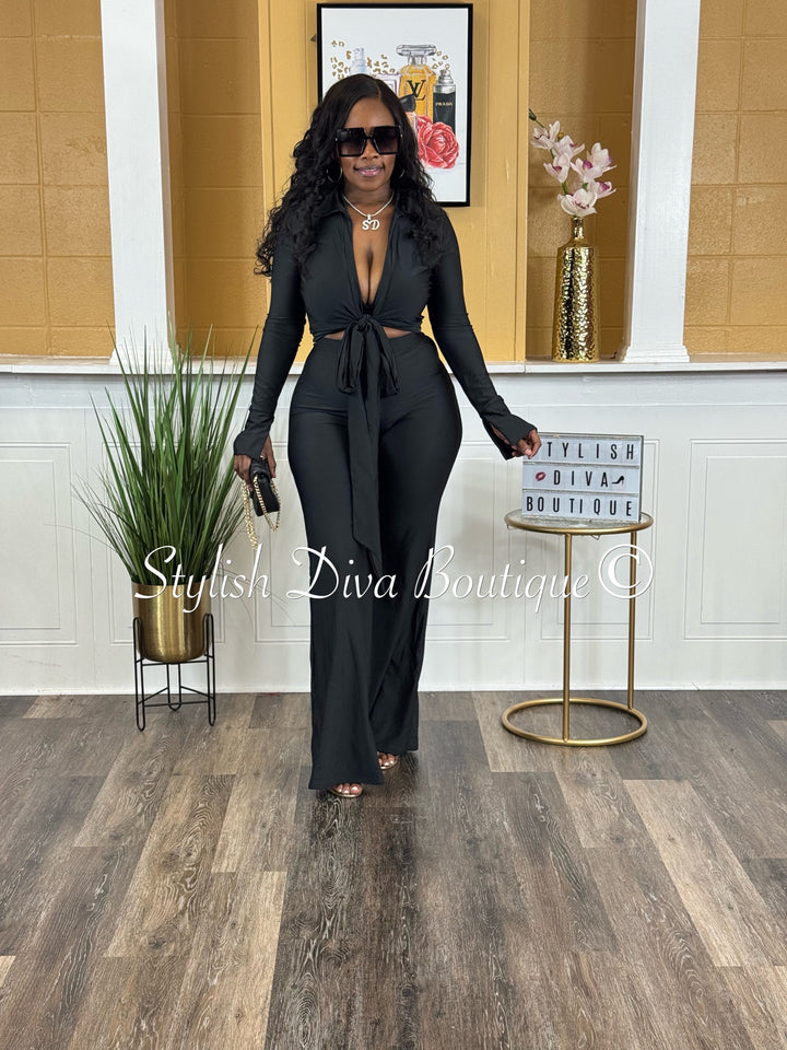 Desi 2pc Flare Set (Black)