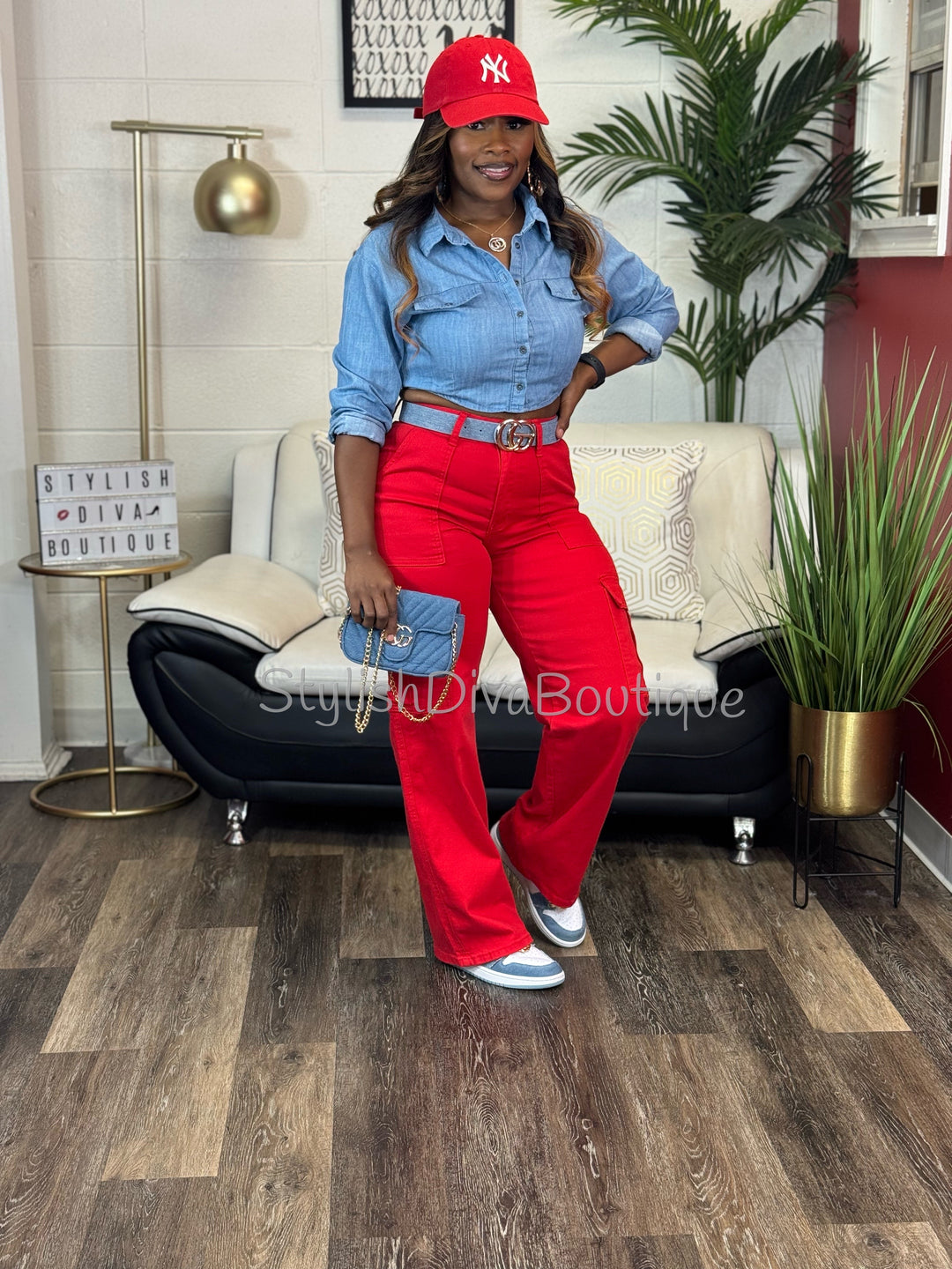 London Cargo Jeans (Red)