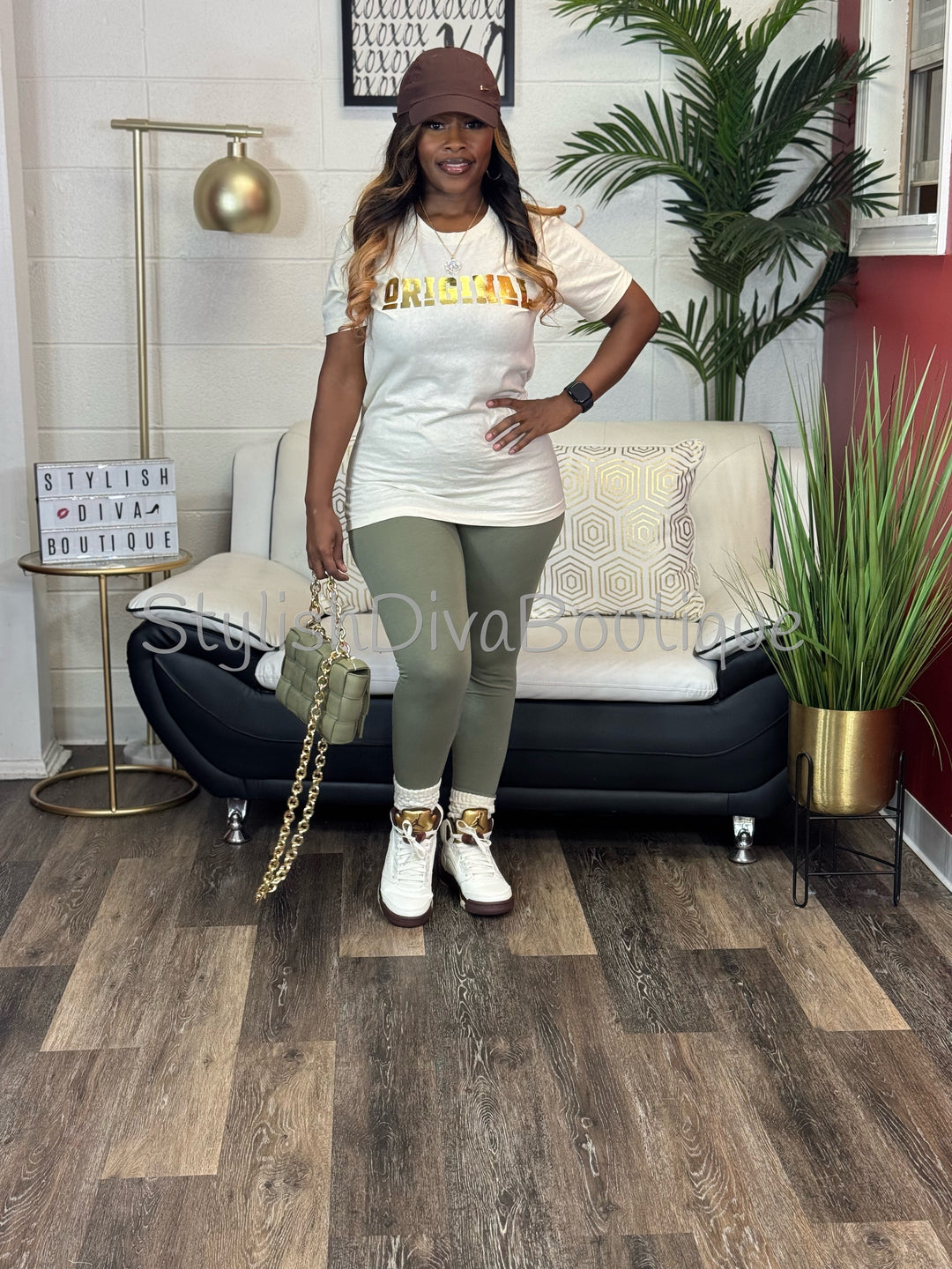 Luxe Cotton Leggings (Light Olive)