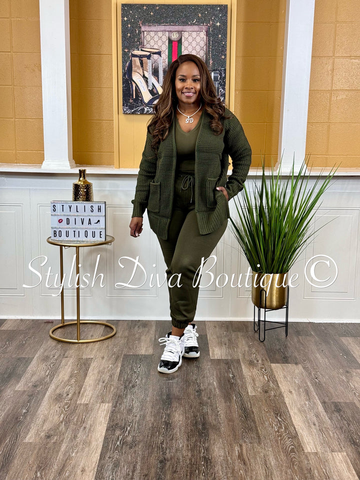 Stylish Luxe Joggers up to 3XL (Dk Olive)