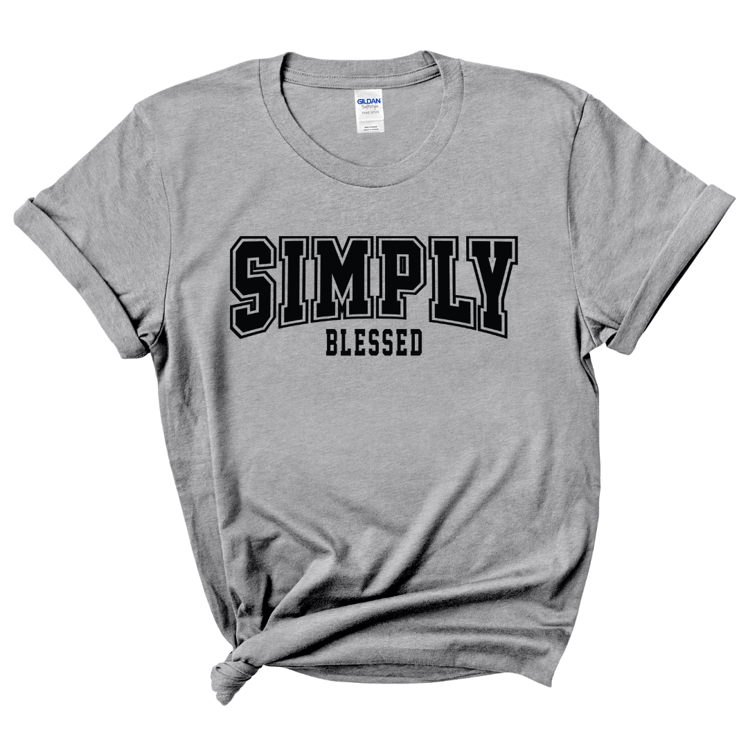 Simply Blessed Graphic Tee (Black Print)