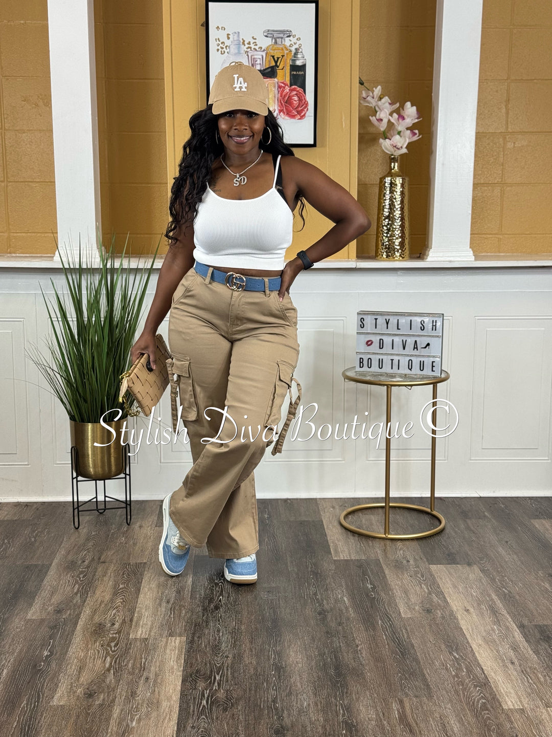 Classic GO Buckle Denim Printed Belt 1.5" (Medium Wash)