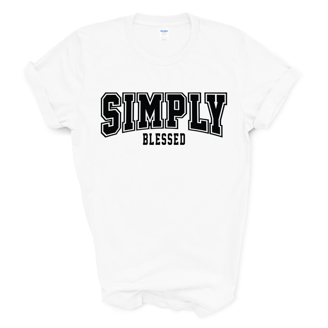 Simply Blessed Graphic Tee (Black Print)