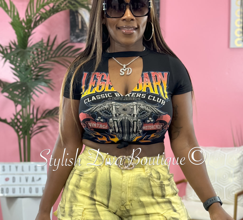 stylish black crop top