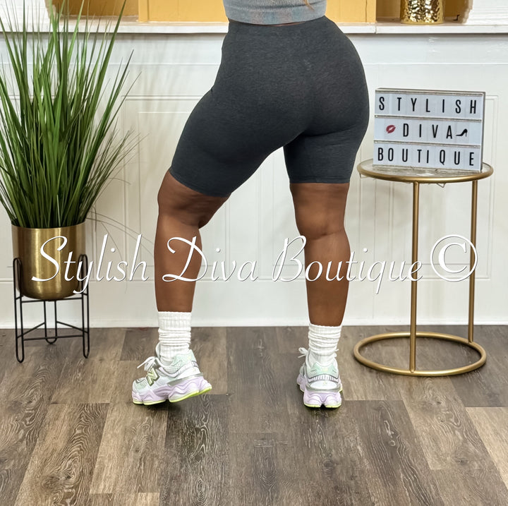 Cotton Biker Shorts (Charcoal)