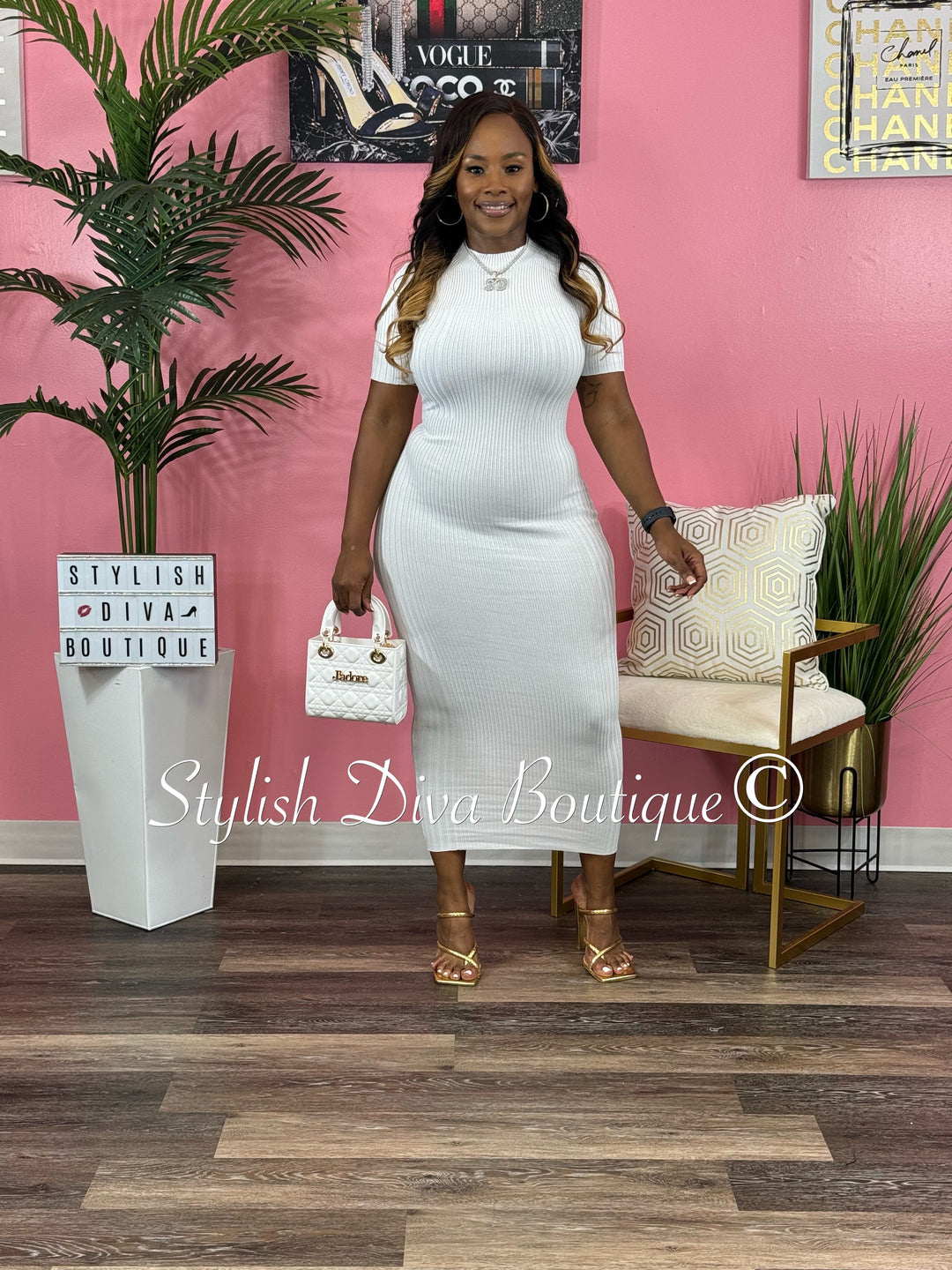 Cherish Fitted Maxi Dress (White) Stylish Diva Boutique Cherish Fitted Maxi Dress (White) Stylish Diva Boutique