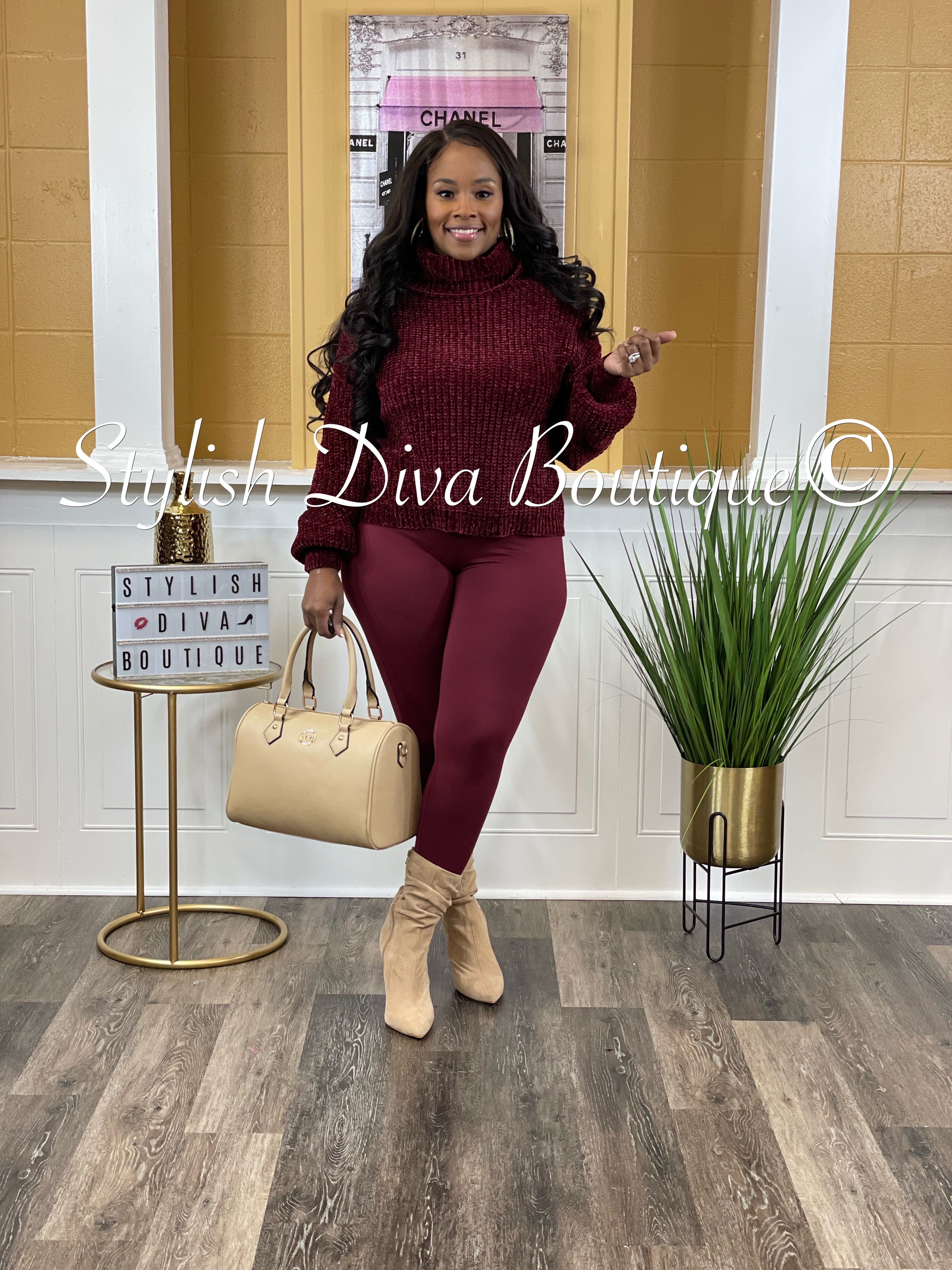 Burgundy chenille clearance sweater