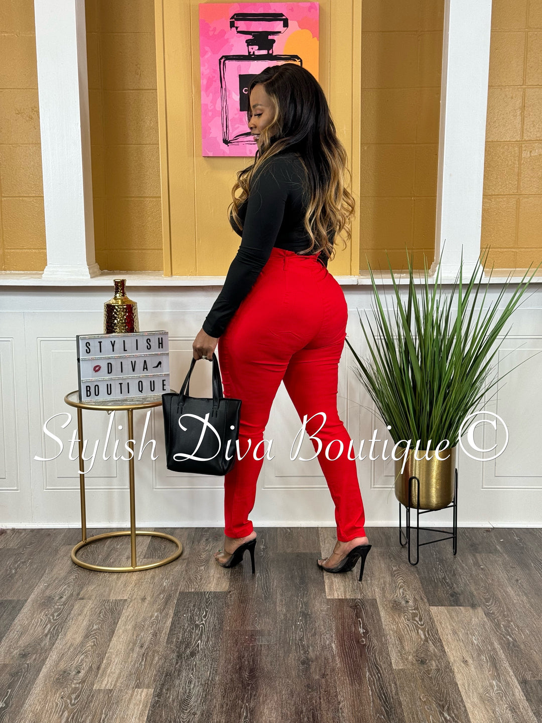 Luxe Diva Pants up to 3XL (Red)