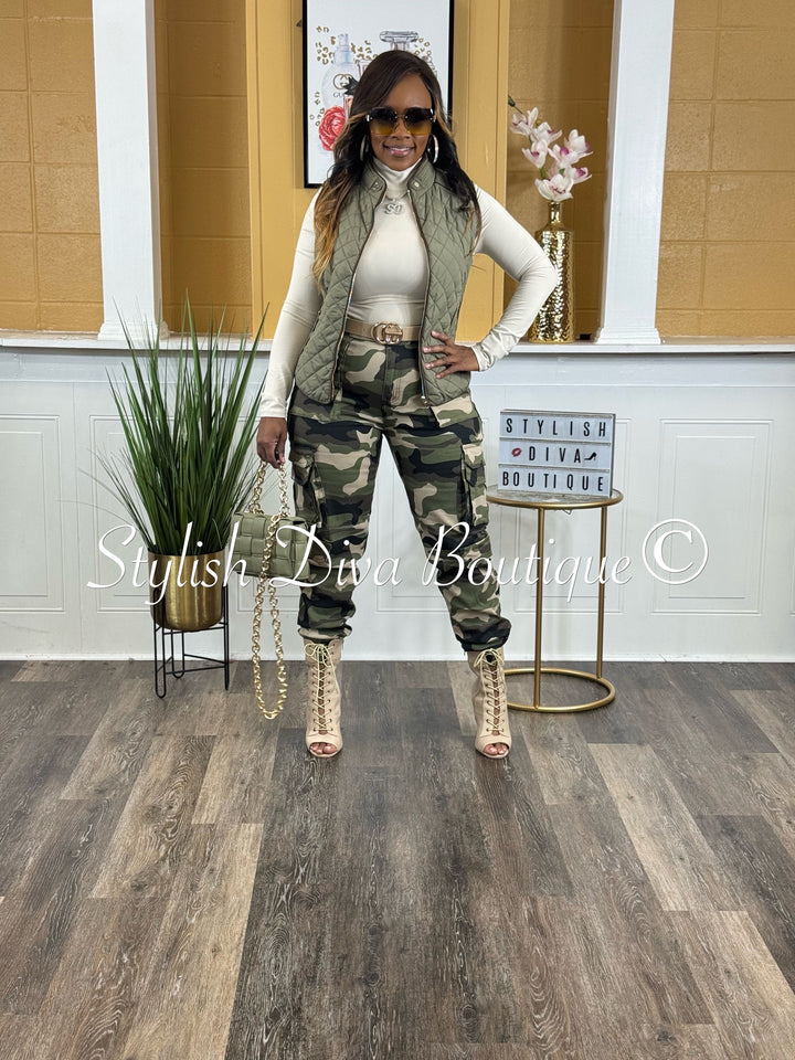 Sienna Camo Cargo Joggers (Light Camo)