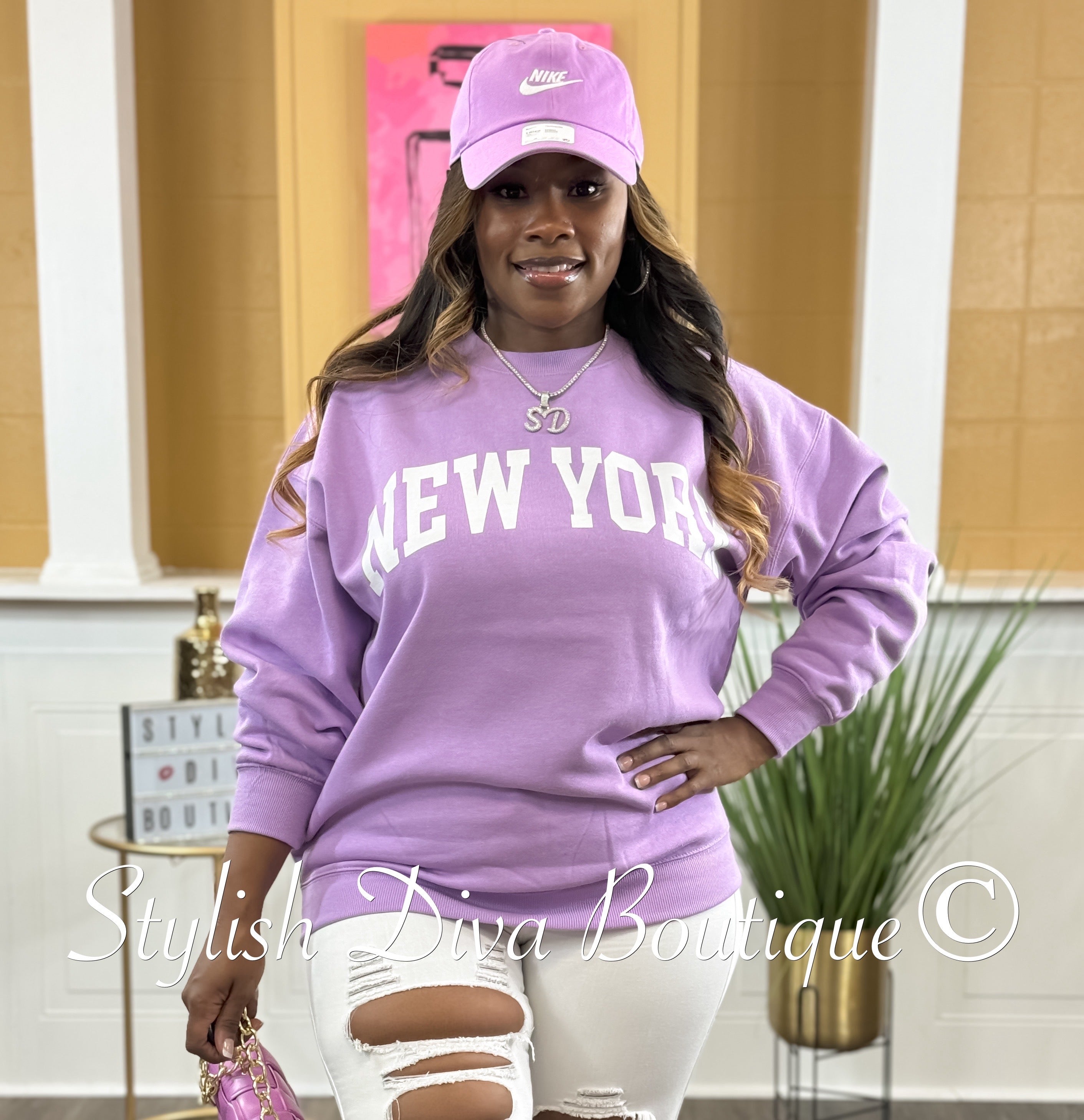 Purple 2024 oversized sweatshirt