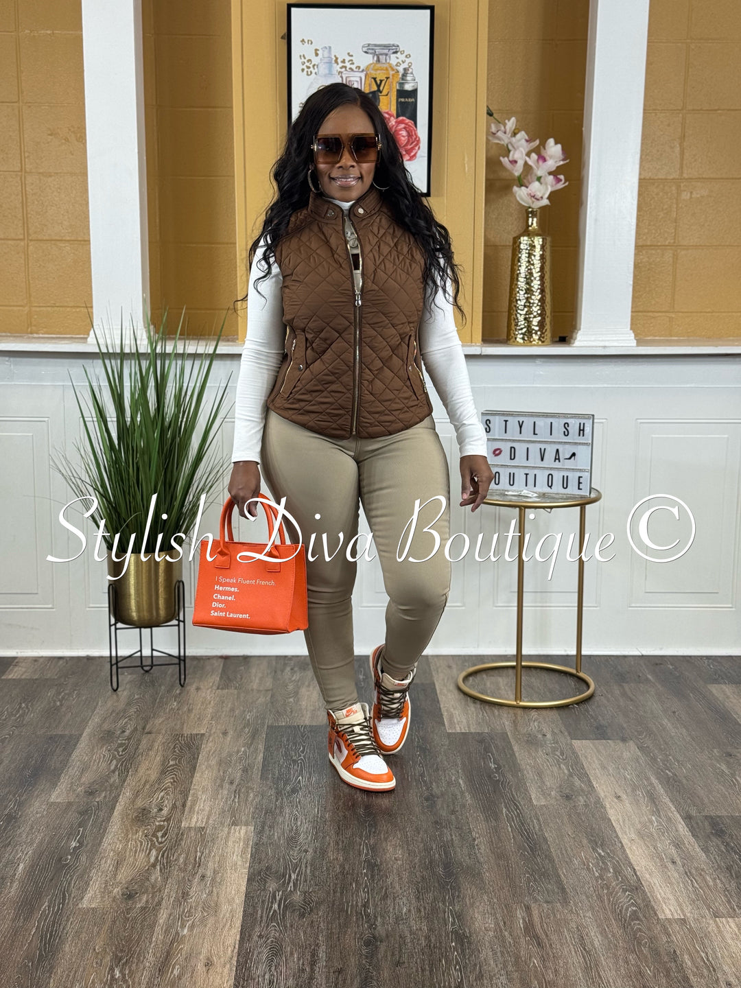 Rowan Quilted Padded Vest up to 2XL (Brown)