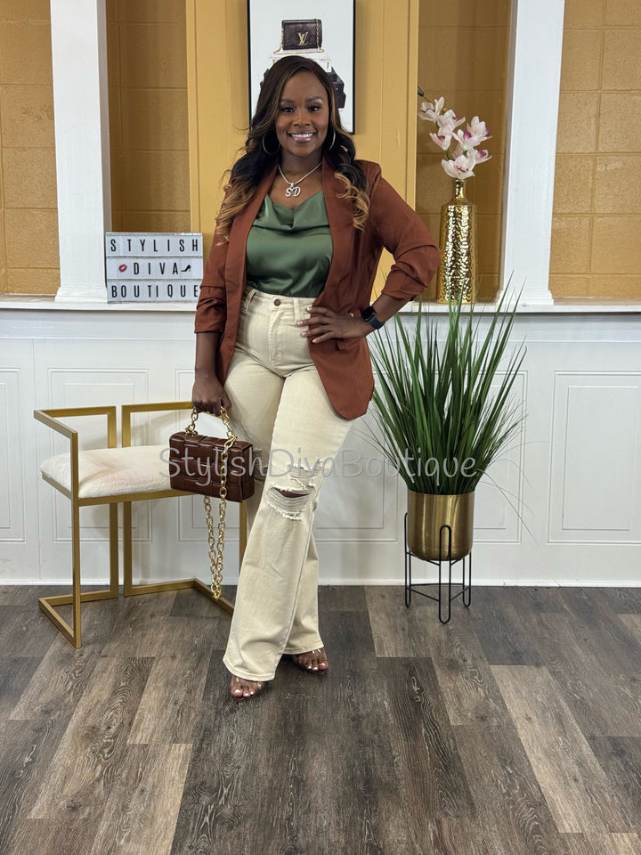 Simply Luxe Satin Cami (Olive)