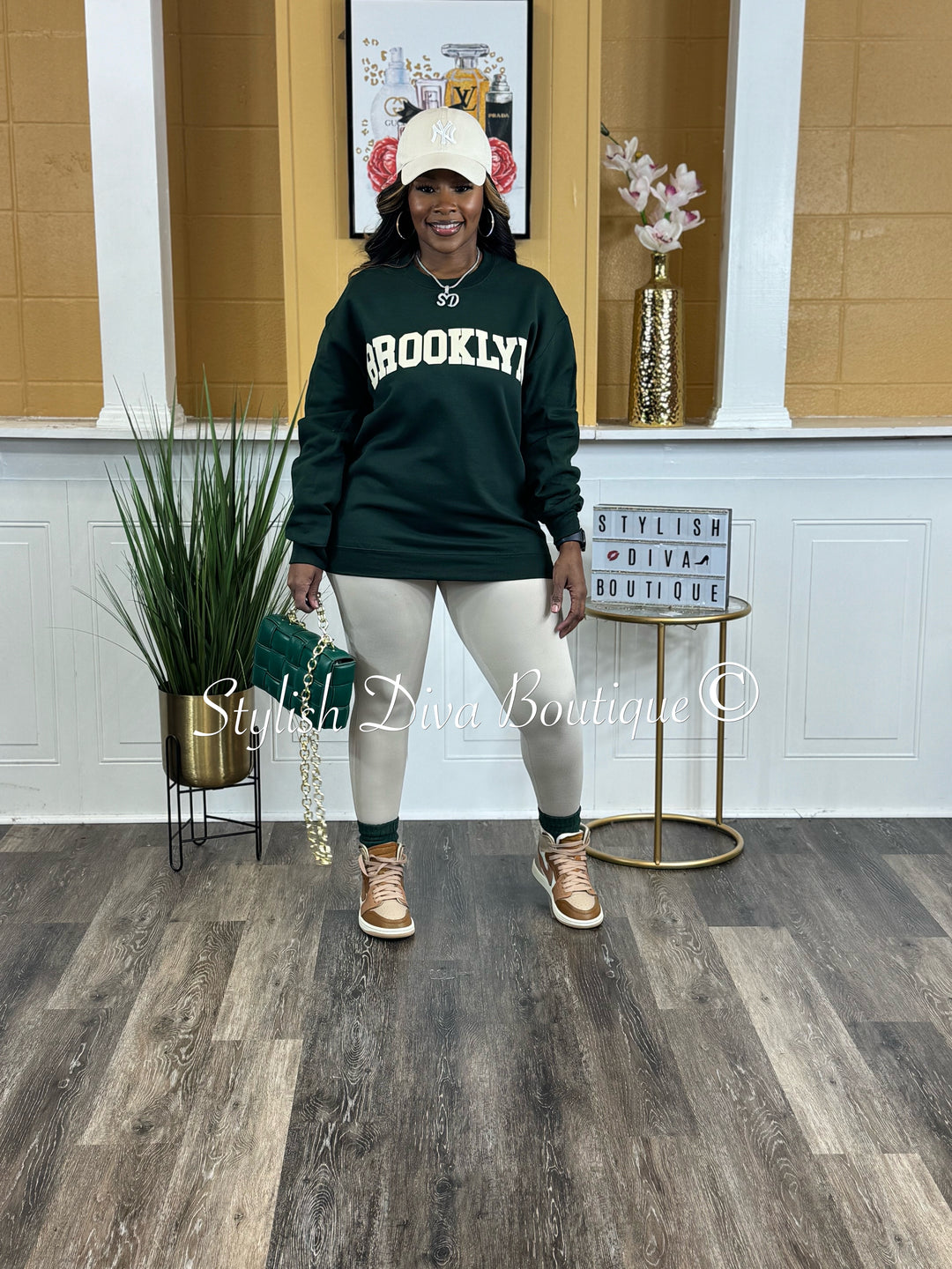 Brooklyn Sweatshirt Only up to 3XL (Cream Print)