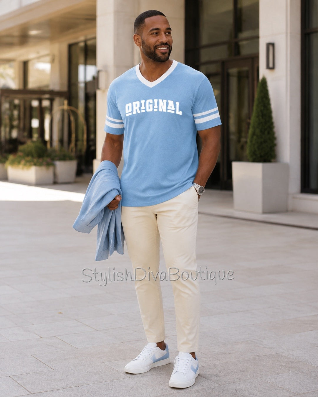 ORIGINAL Varsity Tee (Light Blue/White)