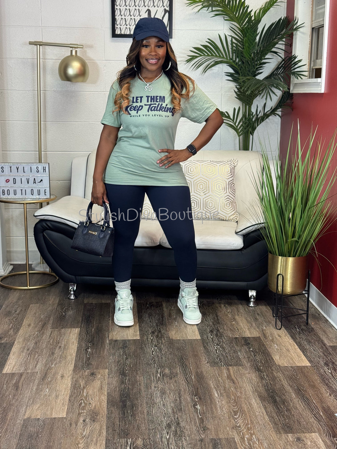 Let Them Keep Talking T-Shirt (Dark Navy Print)