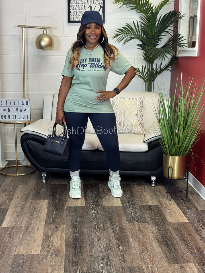 Let Them Keep Talking T-Shirt (Dark Navy Print)