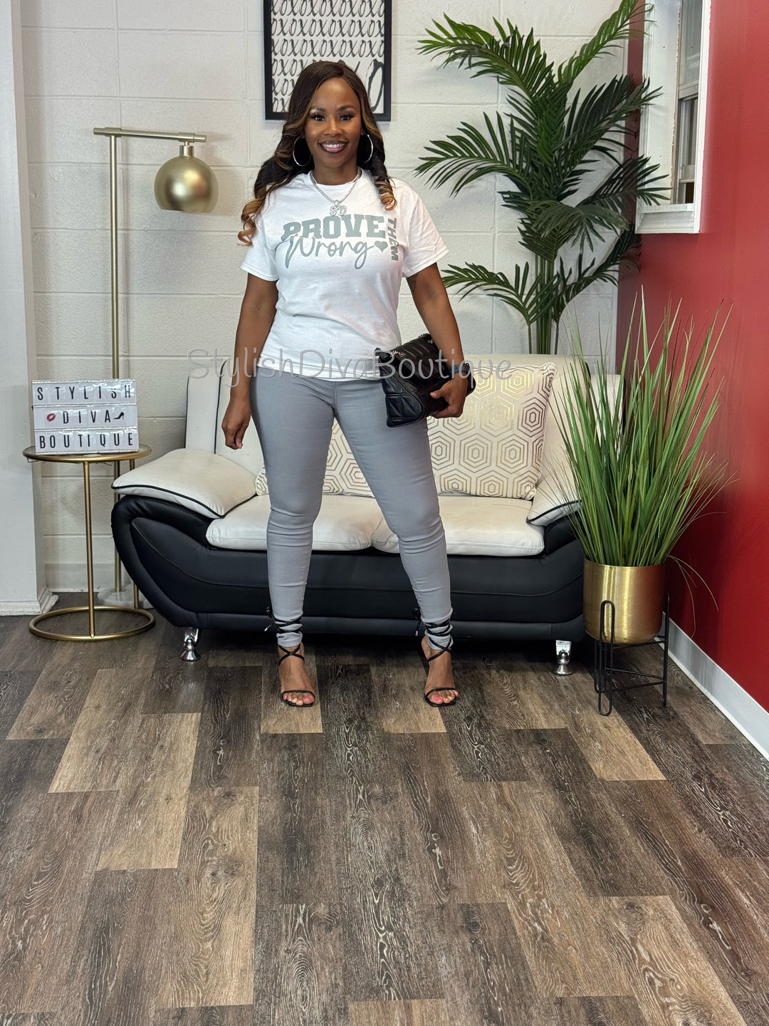 Prove Them Wrong Graphic Tee (Grey Print)