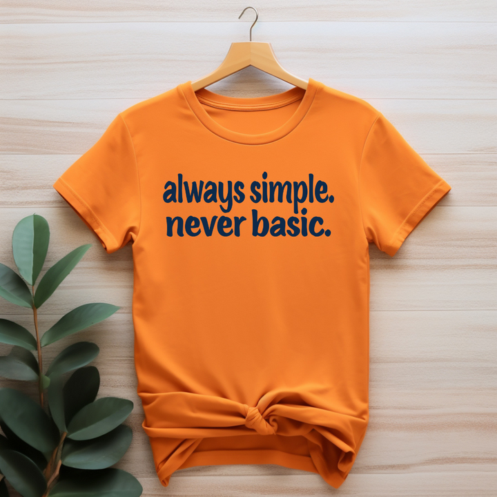 always simple. never basic. T-shirt (Dark Navy Print)