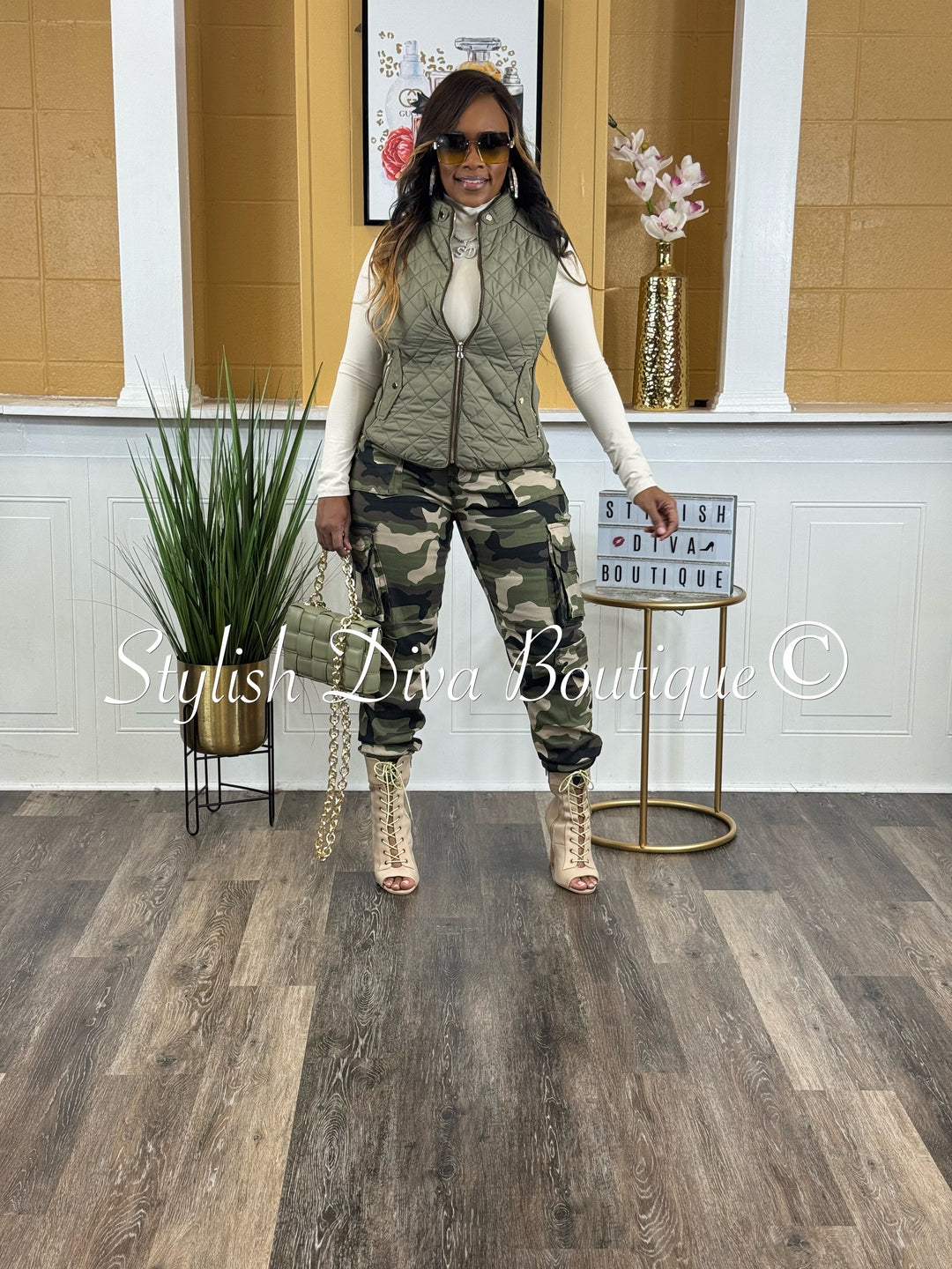 Rowan Quilted Padded Vest up to 2XL (Lt Olive)