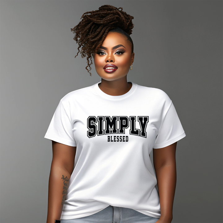 Simply Blessed Graphic Tee (Black Print)