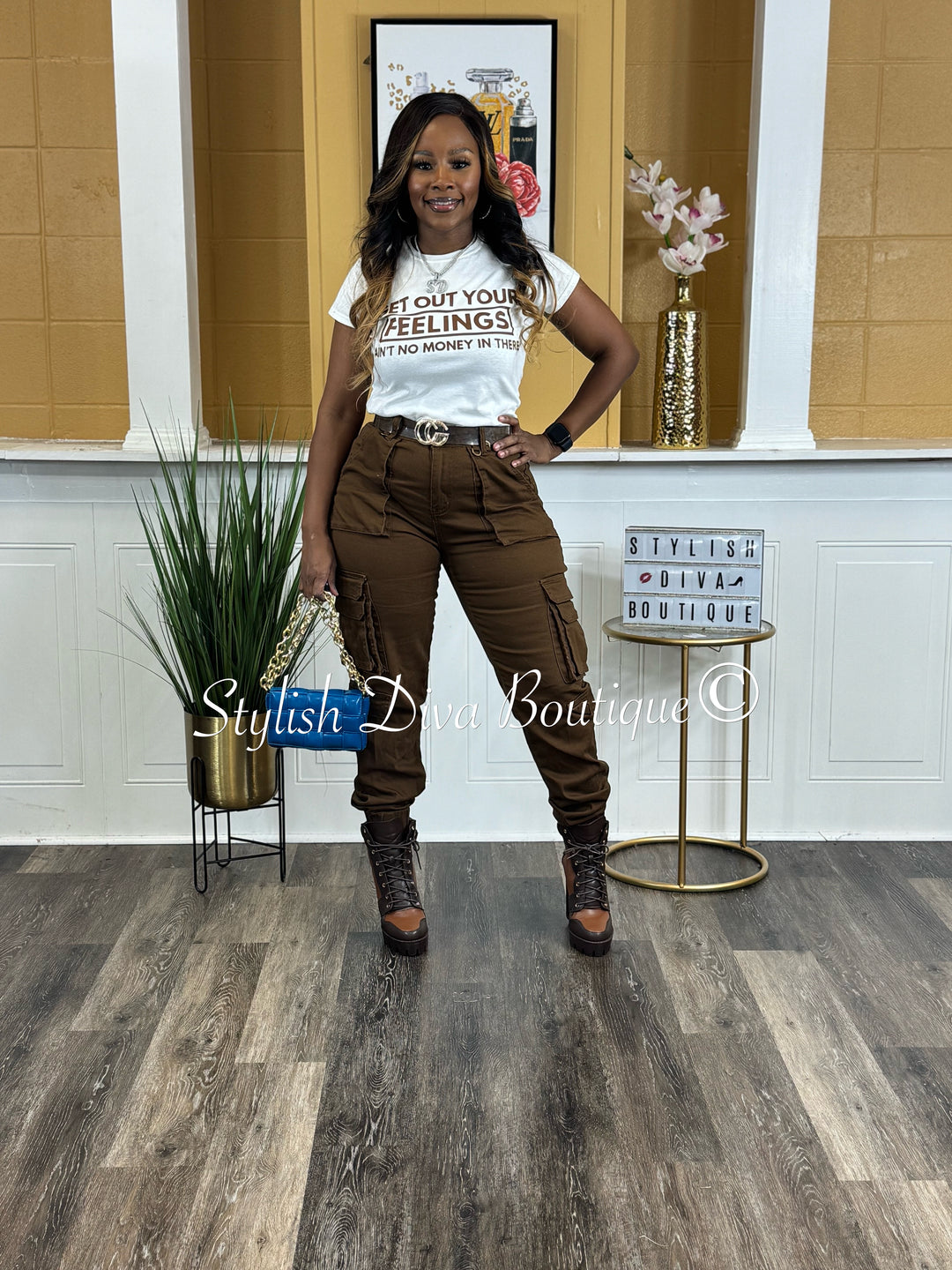 Sienna Cargo Joggers (Chocolate Brown)