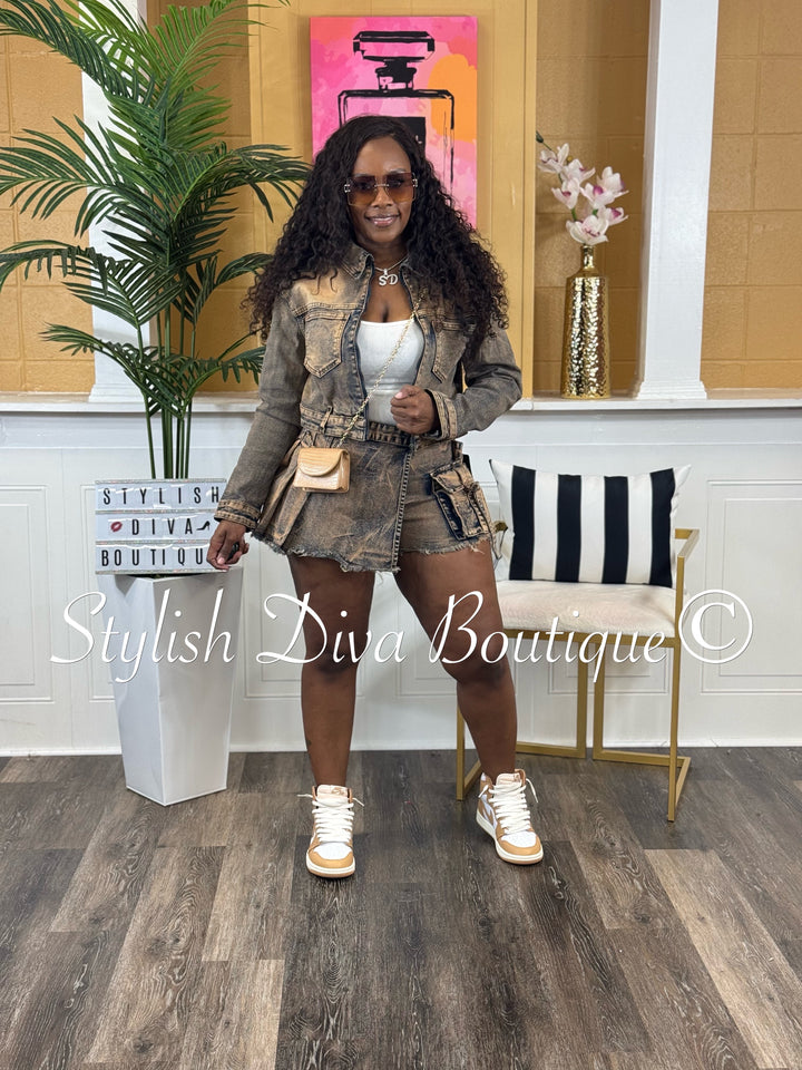 Rider Washed Mini Skort (Copper)