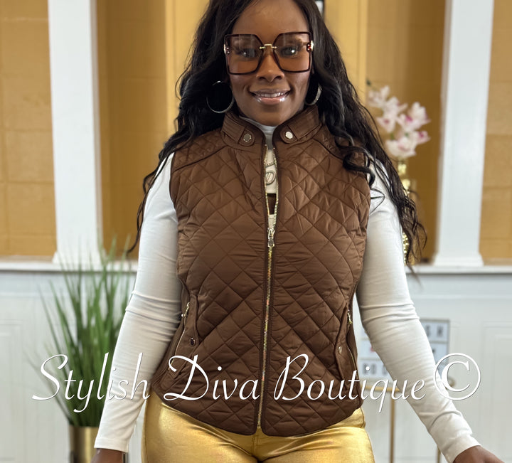 Rowan Quilted Padded Vest up to 2XL (Brown)