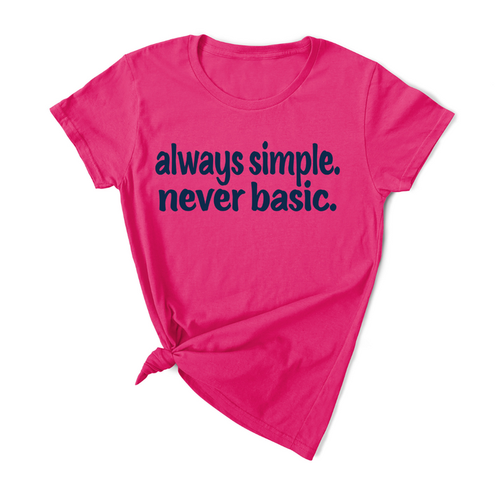 always simple. never basic. T-shirt (Dark Navy Print)