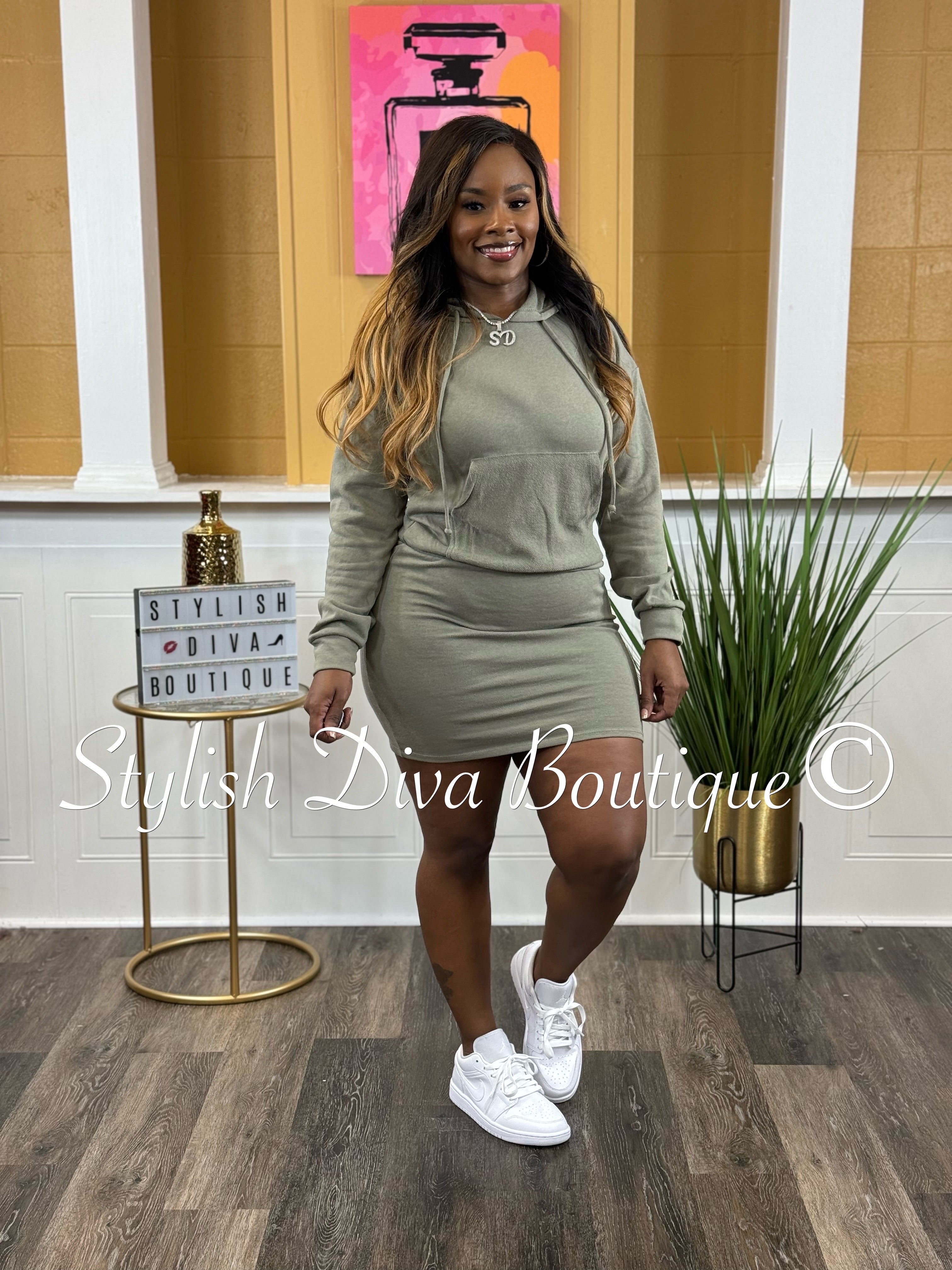 Tomi Hoodie Dress Light Olive