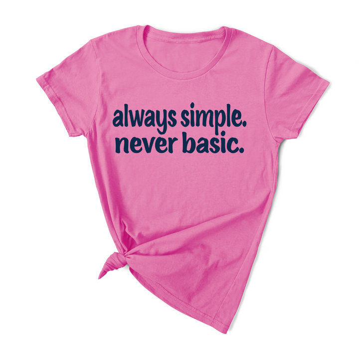 always simple. never basic. T-shirt (Dark Navy Print)