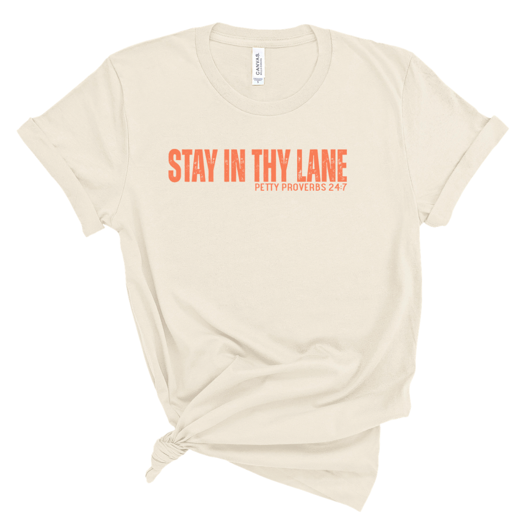 Stay in Thy Lane Graphic Tee (Coral Print)