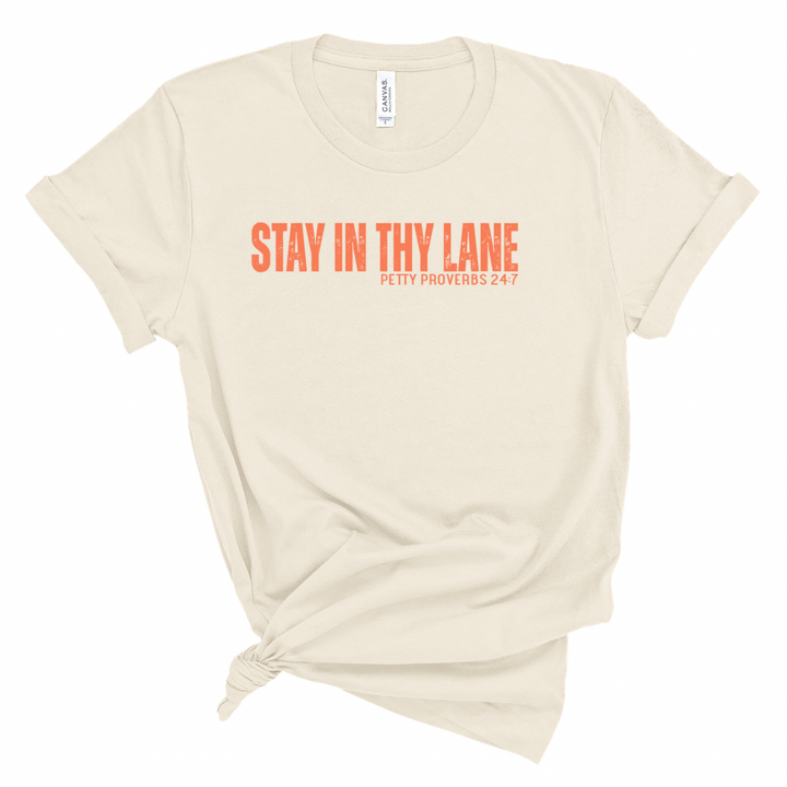 Stay in Thy Lane Graphic Tee (Coral Print)