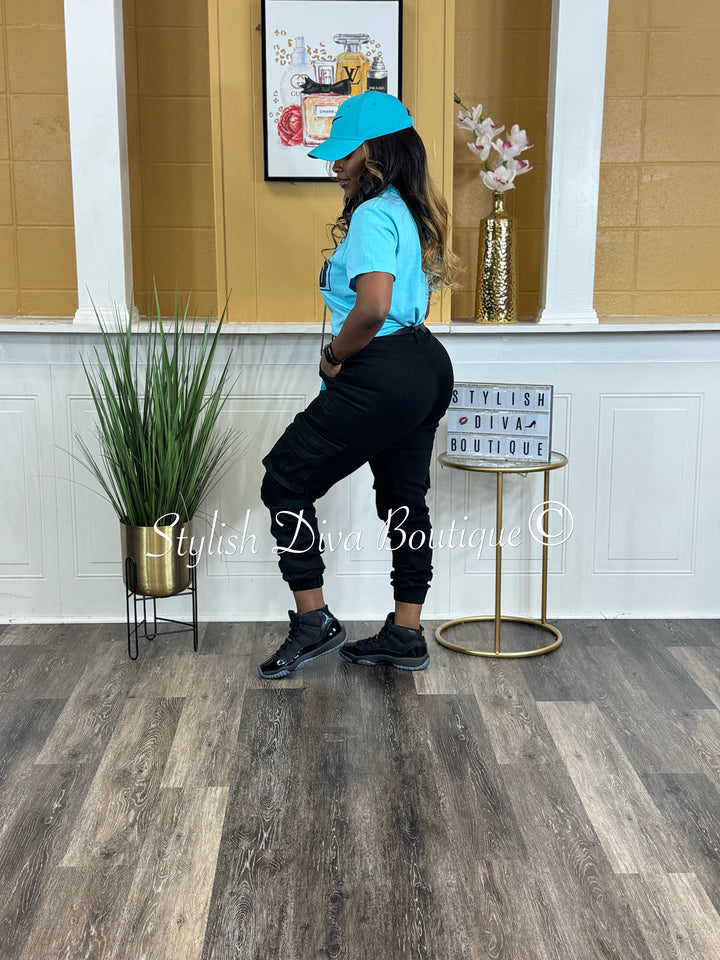 Sienna Cargo Joggers up to 3XL (Black)