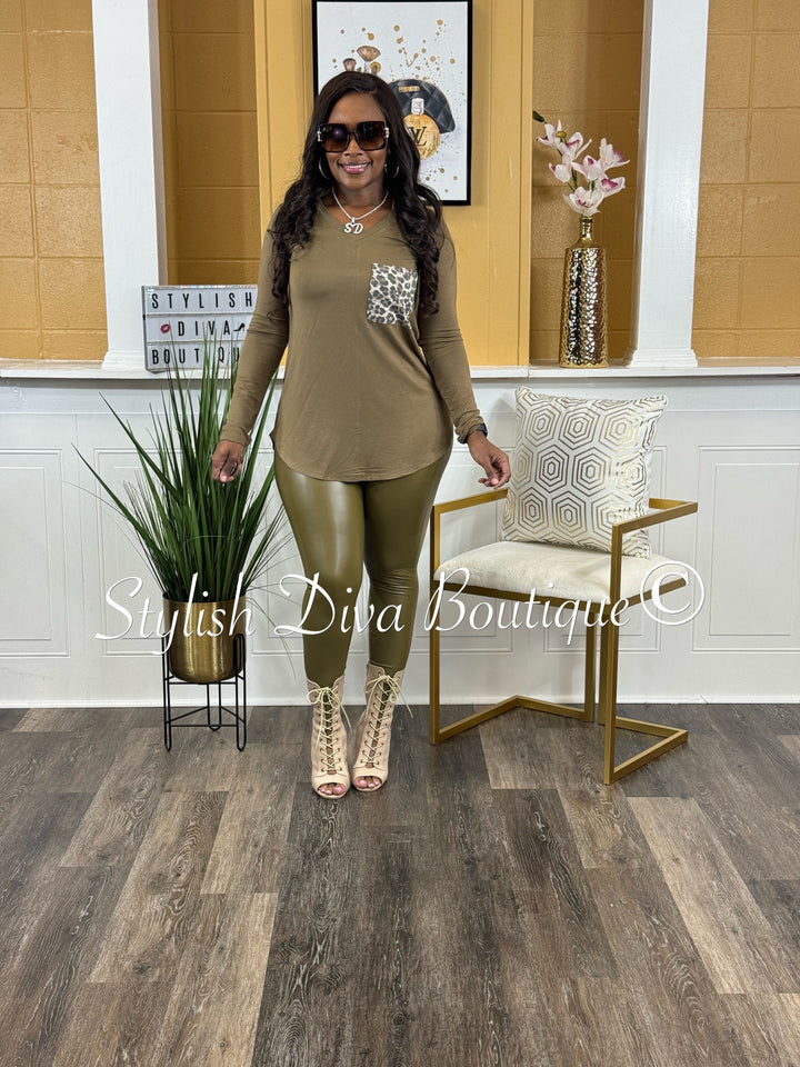 Another Cute L/S Legging Set (Dusty Olive)