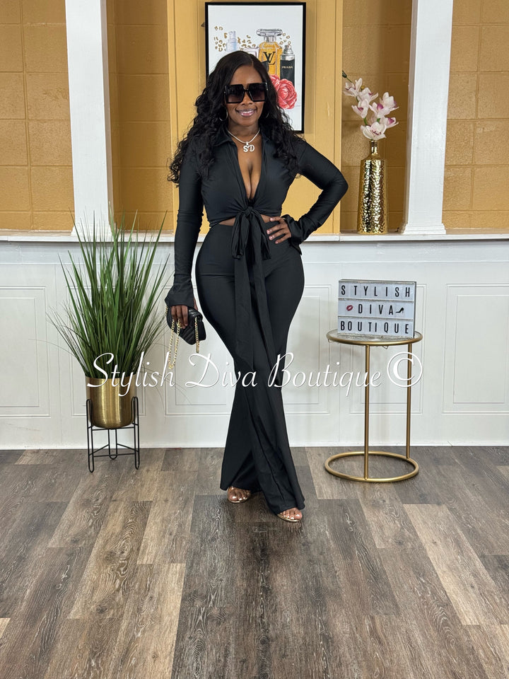 Desi 2pc Flare Set (Black)