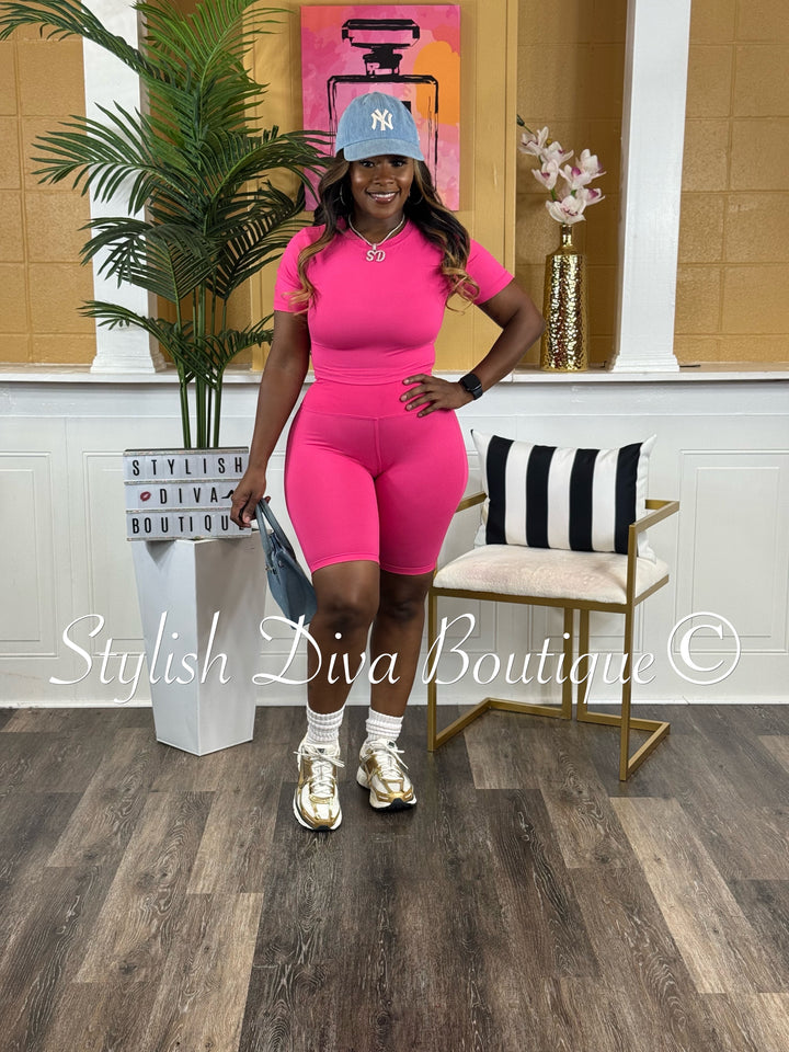 Biker Bae Set (Hot Pink)