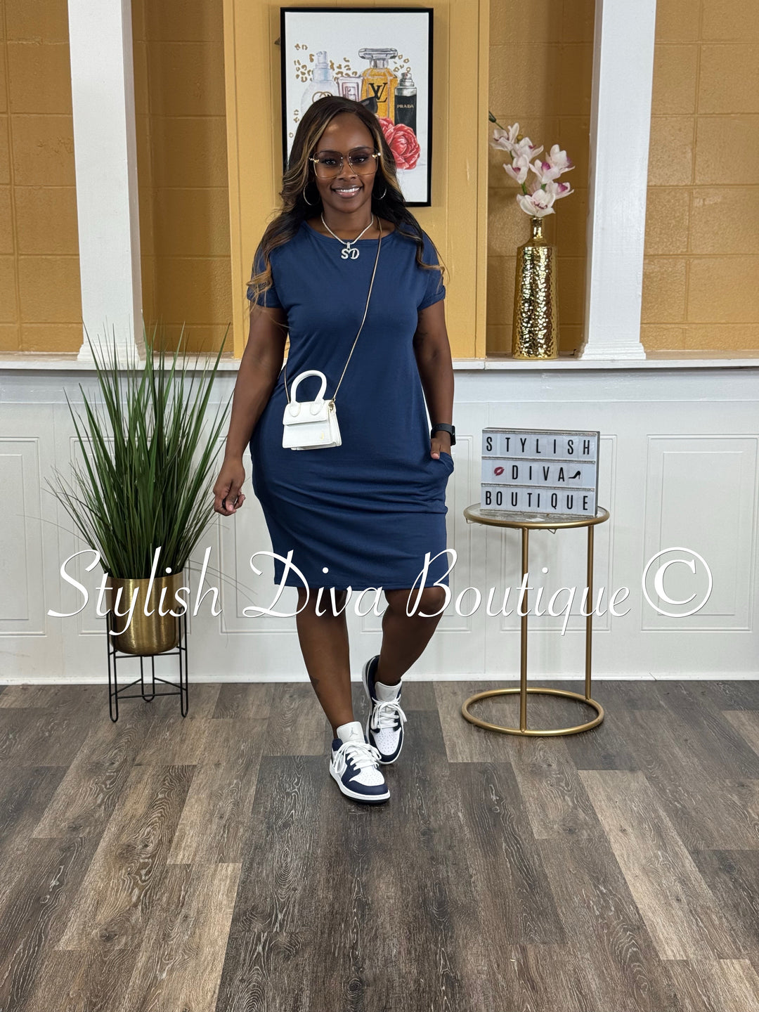 Out & About Dress (Navy)