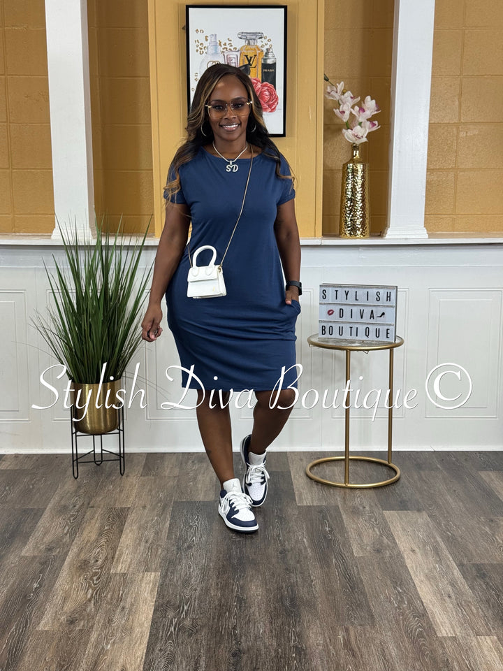 Out & About Dress (Navy)