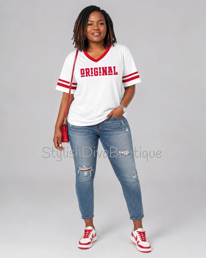 ORIGINAL Varsity Tee (White/Red)