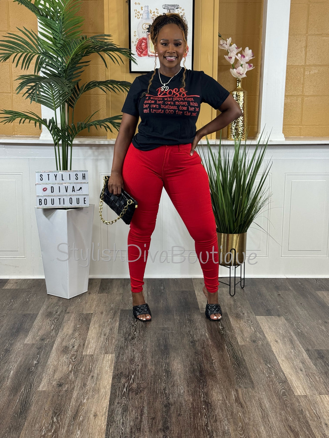 BOSS Definition Graphic Tee (Red Print)
