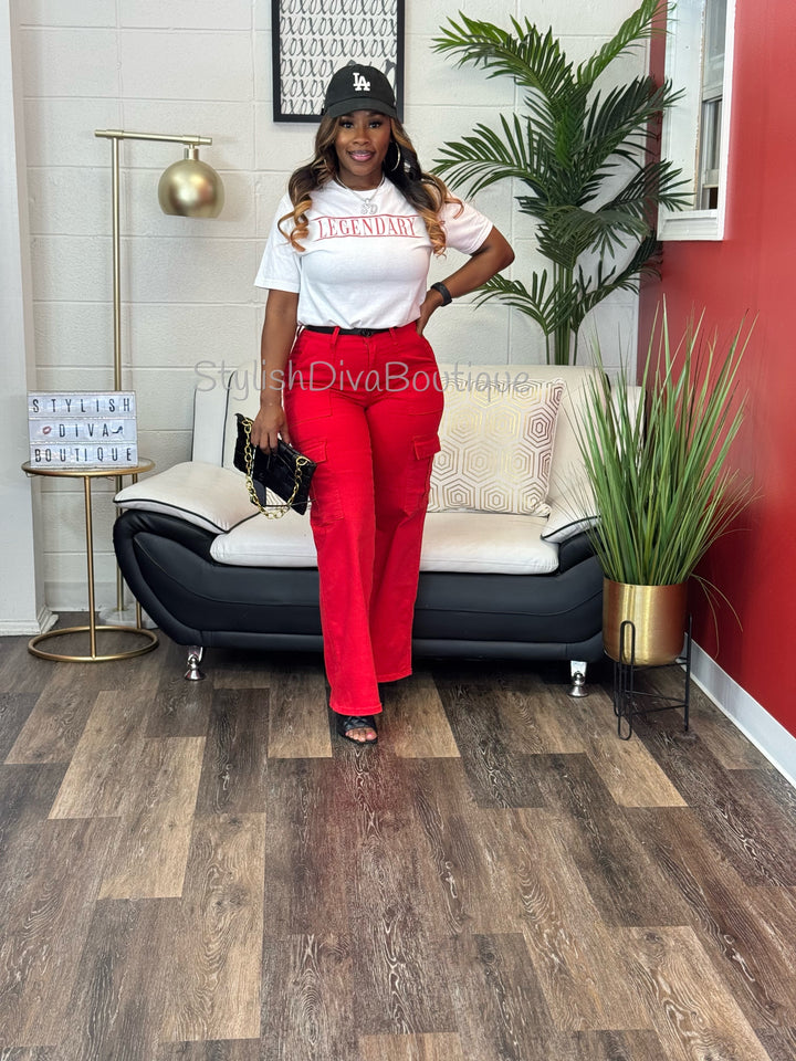 London Cargo Jeans (Red)