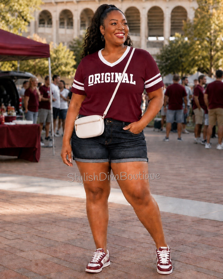 ORIGINAL Varsity Tee (Maroon/White)
