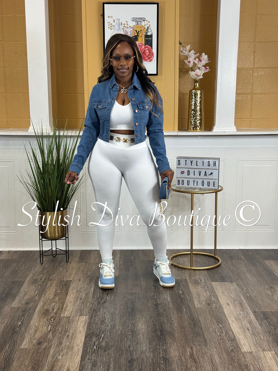 Seamless Ribbed High Waist Leggings (White)