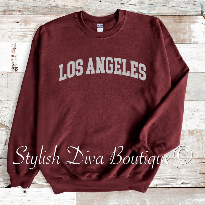 Los Angeles Sweatshirt Only up to 3XL (Grey Print)